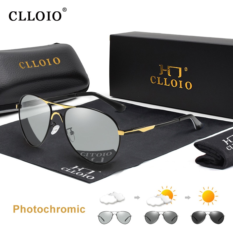 CLLOIO-신제품 포토크로믹 선글라스, 편광 남성 파일럿 빈티지 선글라스, 여성용 운전 안경 고글, UV400, gafas de sol, 2021